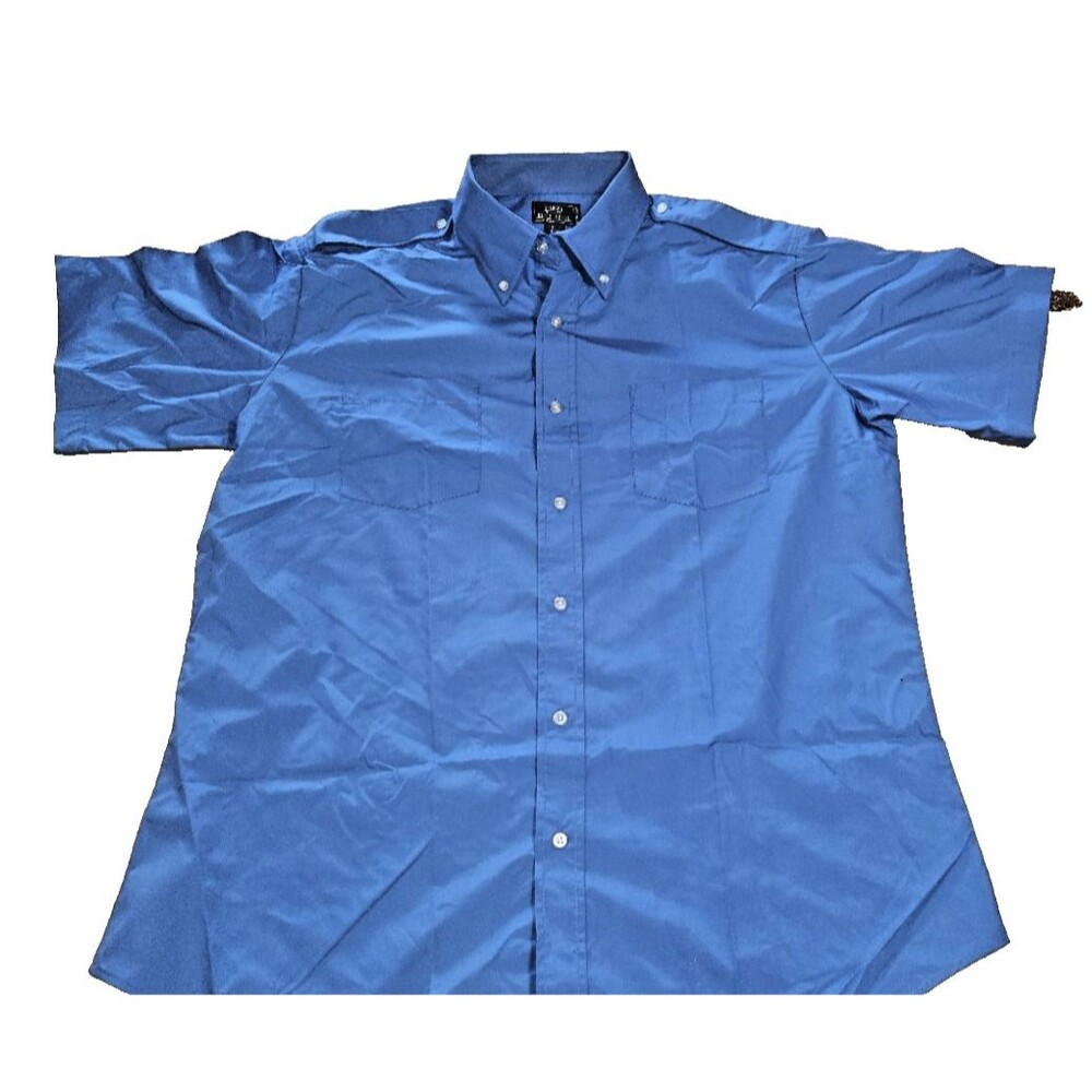 Blue Shirt NEW HPI Direct Black Label Men’s 17.5R Short Sleeved Dress